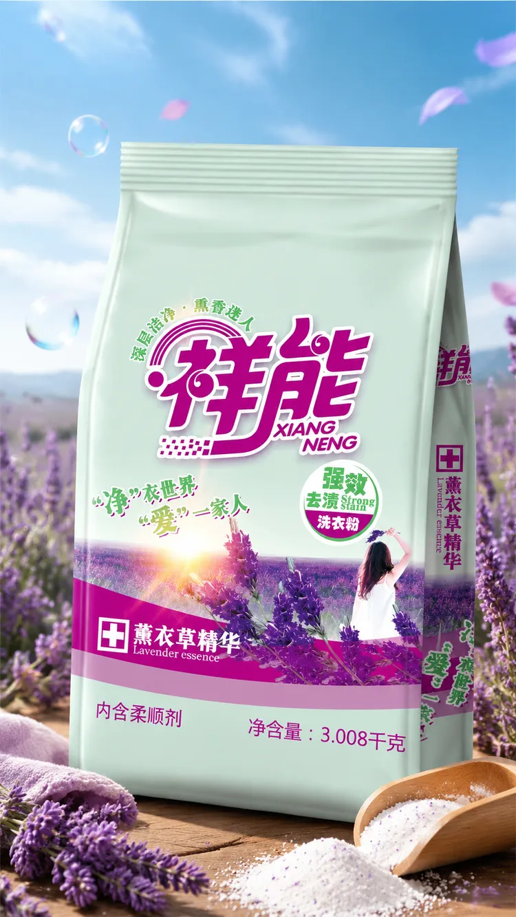 Cleaning product line packaging concept for supermarket shelf presentation